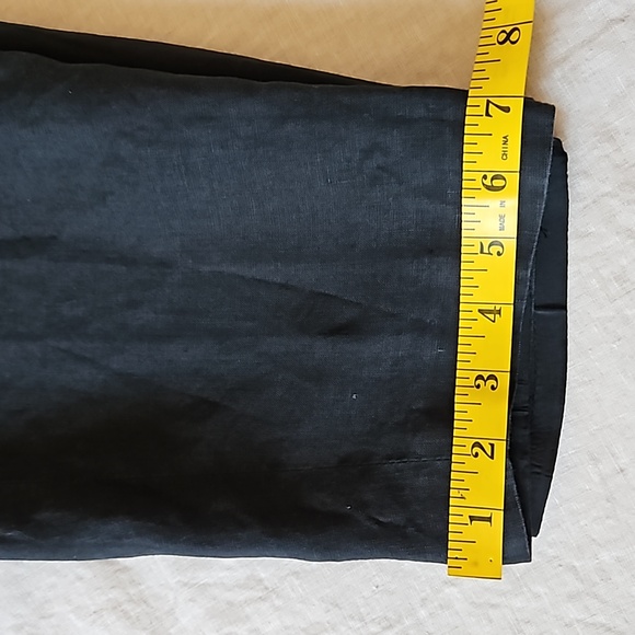 Laura Ashley Black 100% Linen Trousers Tapered Pleated Pants Size 12 - Picture 13 of 17
